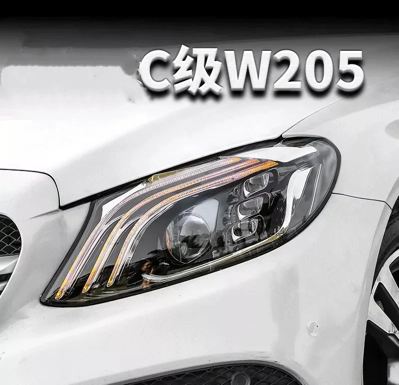 Head Lamp for Mercedes-Benz C-class W205 15-21 LED Headlight Assembly C180 C200 C260 DRL Turn Signal High Beam Retrofit S-class