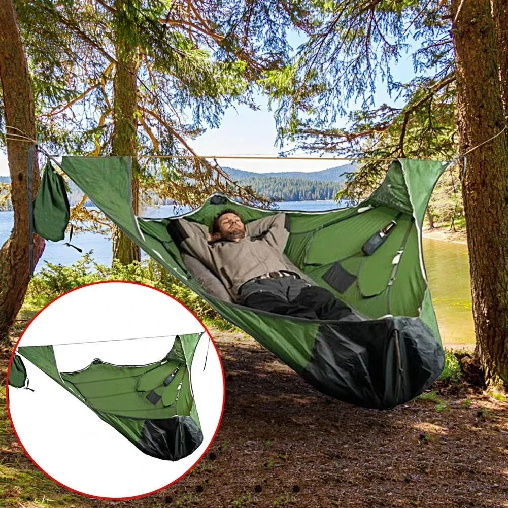 Anti-Riss-Anti-Mücken-Festband-Camping-Hängematte mit Bettnetz Outdoor-Camping tragbare