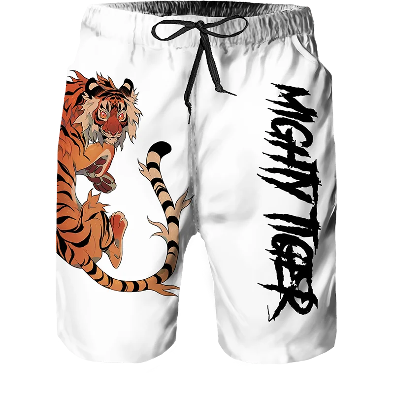 2023 Summer New Men Casual Shorts Cool Animal Print Tiger Print Pants Running Shorts Breathable Men Shorts