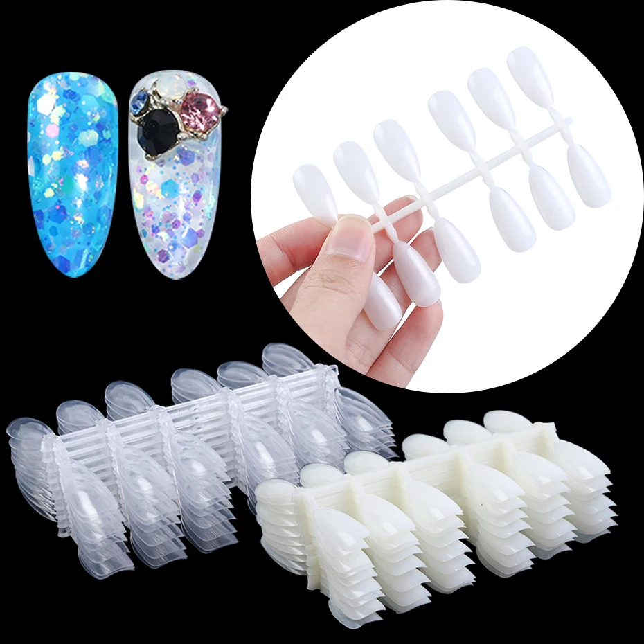 120pcs Fake Nail Tips For Display Palette Oval Almond Acrylic Nails Forms Color Chart Manicure Practice Nail Equipment