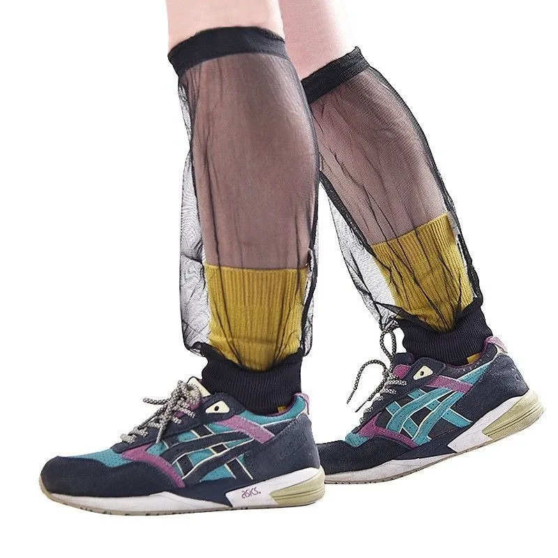 야외 모기 방지 레그 슬리브 하이킹 캠핑 낚시 통기성 메쉬 방충 보호 장비 남녀 성인용 경량