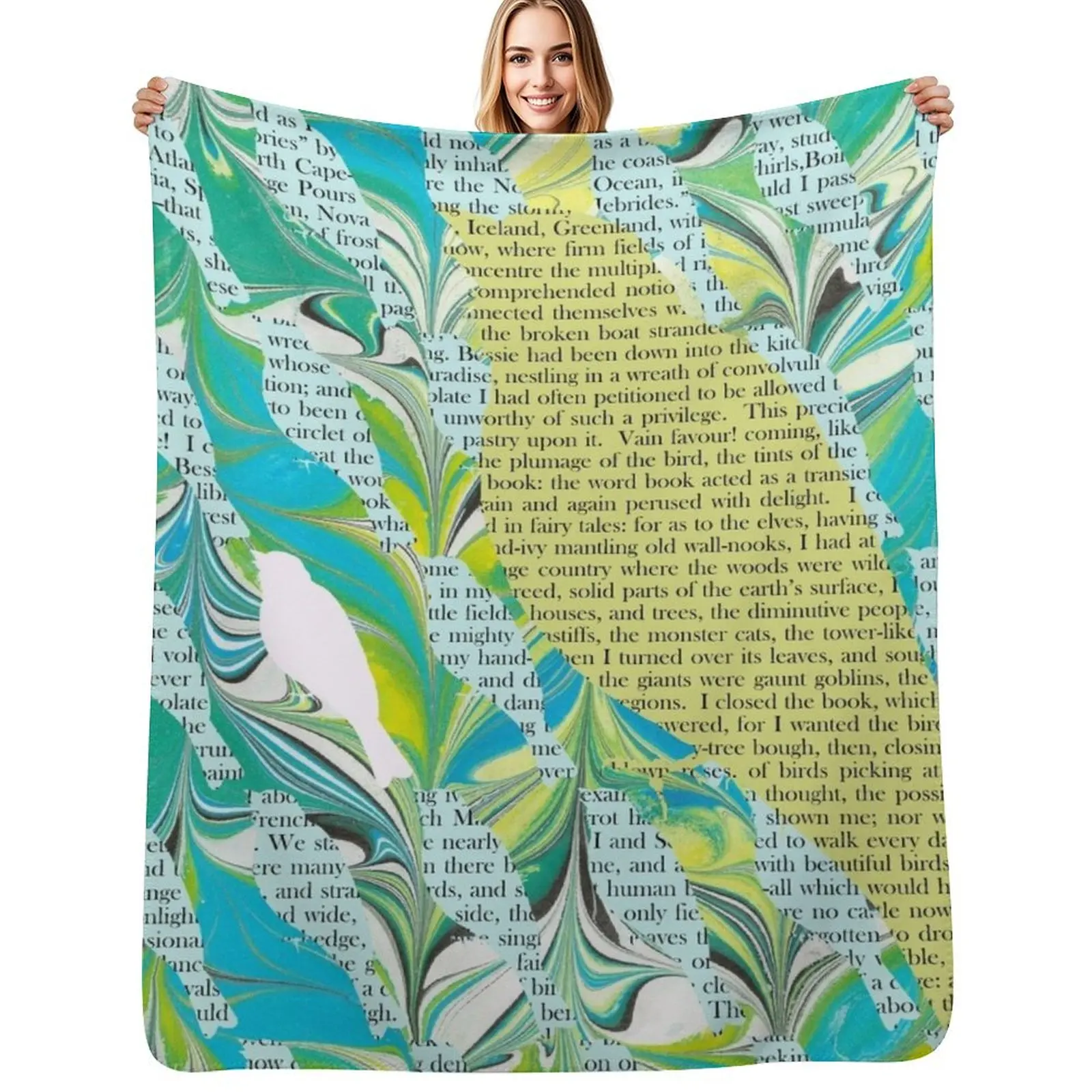 

Charlotte Bronte: Jane Eyre Birds Throw Blanket Faux Fur Soft Warm Blanket for Bed