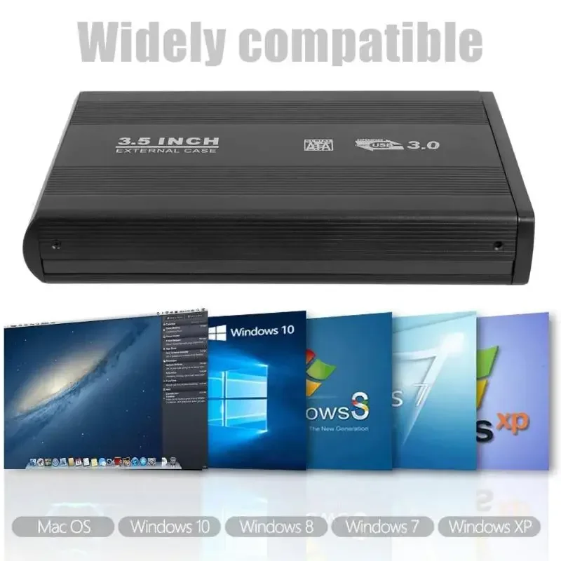 2.5/3.5 inch HDD Case USB3.0/2.0 to SATA Port SSD HDD Hard Drive Case Enclosure 5Gbps USB 3.0 External Solid State Hard Disk Box