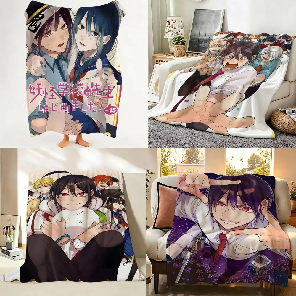 Anime A Terrified Teacher at Ghoul S-Schoo Flanell-Überwurfdecke, geeignet für Sofa, Wohnzimmer, Schlafzimmer
