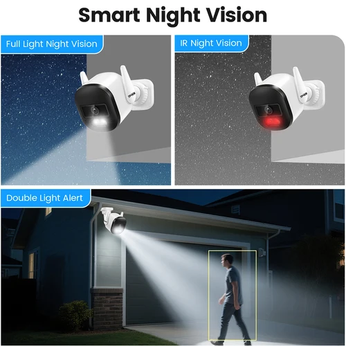 Imagen 2 del producto Cámara WIFI 2k de 3MP para exteriores, vigilancia IP66, protección de seguridad, cámara de vídeo IP inalámbrica AI, detección humana, iCSee CCTV Bullet Cam