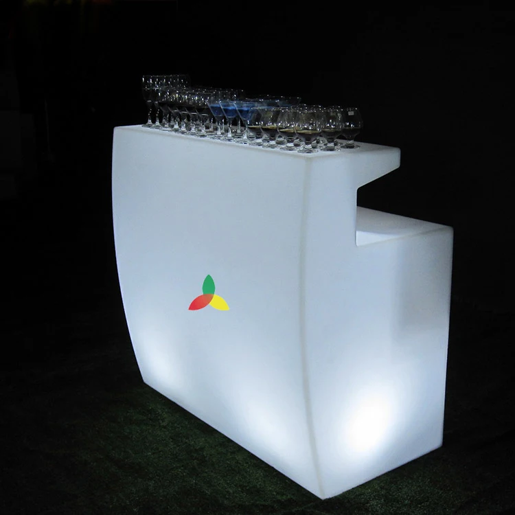 Set Meja Bar Modular Rakitan Pencahayaan Tampilan Anggur Menyala Rak Anggur Pub Portabel Meja Bar Bercahaya