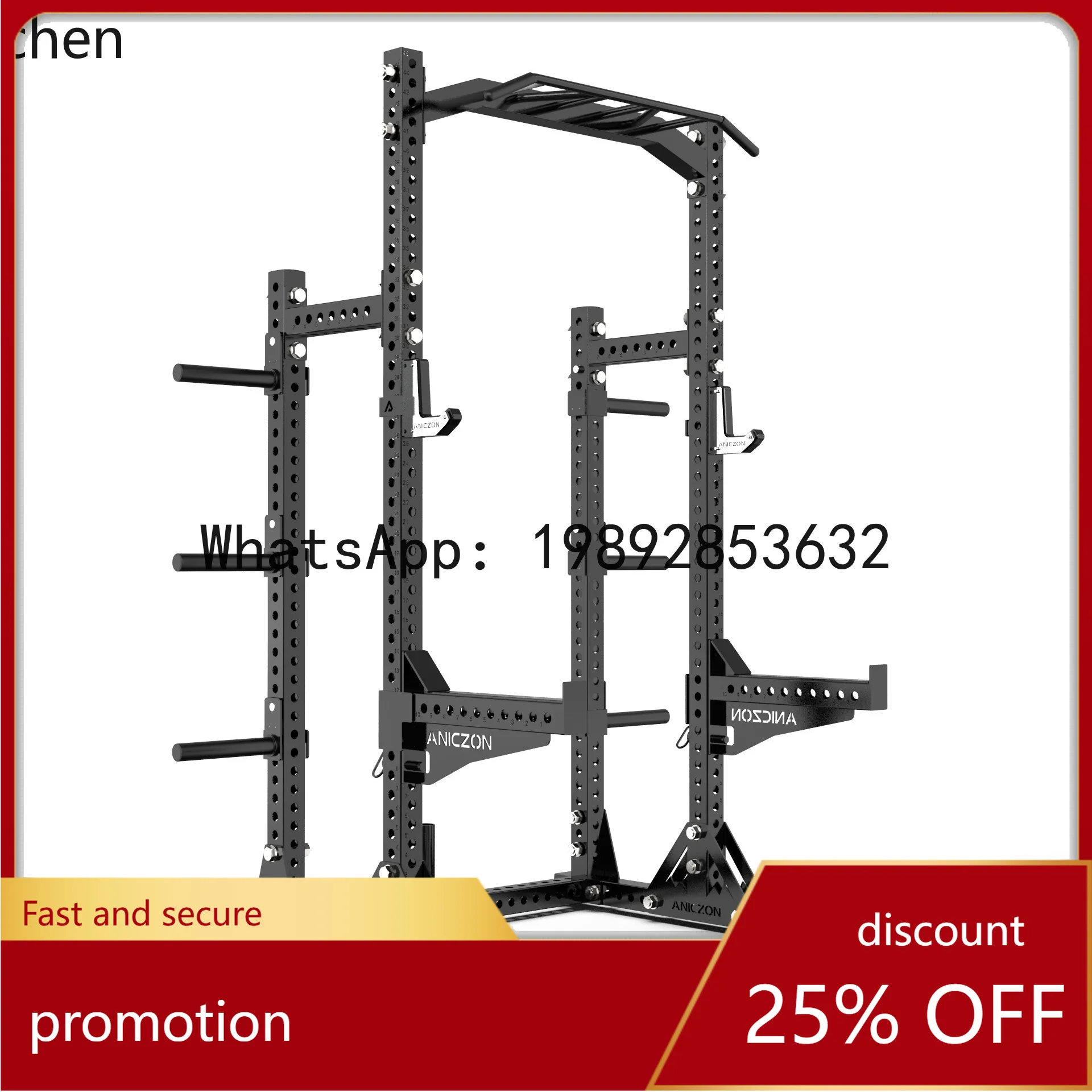 YFY  Pull-Up Bar Multi-Functional Weight Bench Commercial Free Half-Frame Squat Rack