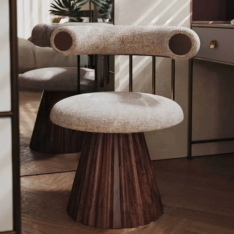 

Italian minimalist makeup dressing stool rotating desk chair creative French retro princess chair solid wood bedroom