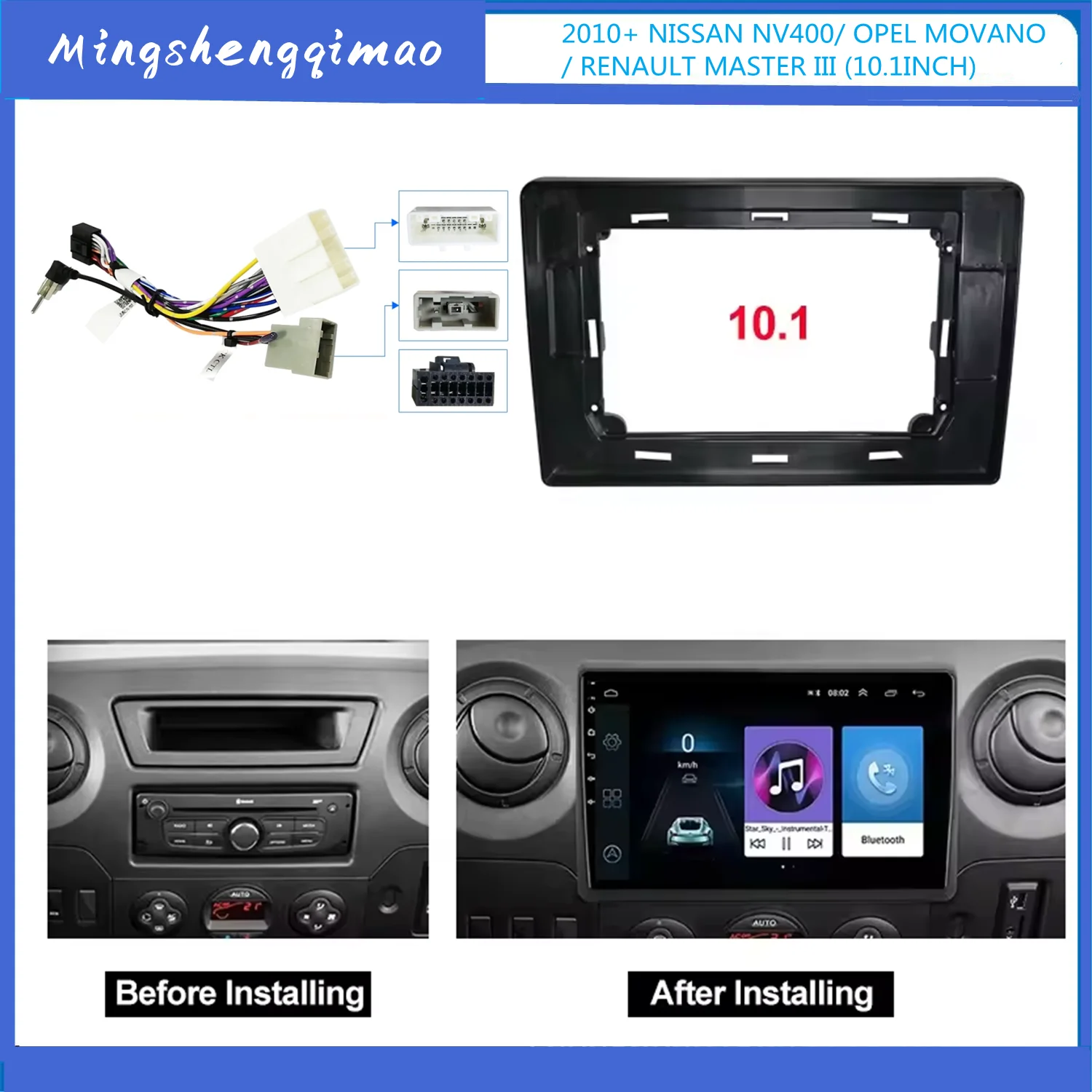 

Car 2Din Audio Face Plate Fascia Frame For Nissan NV400/Opel Movano/Renault Master III(2010+) 10.1" Big Screen Stereo Panel Dash