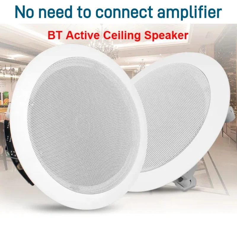 Hifi Smart Home Theatre Ceiling Speaker 20W Metal Grill Ceiling System High Quality Frameless BT5.0 Wireless Bluetooth Speakers