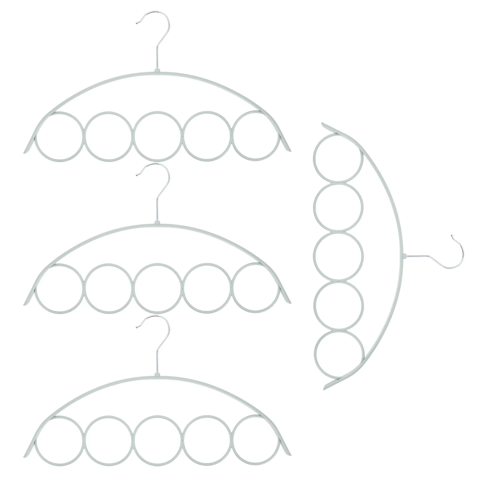 

4Pcs Anti-Slip Hanger for Scarf Tie Rack Heavy Duty Plastic Belt Hanger with 5 Hooks Closet Door Wall Mounted Organizer