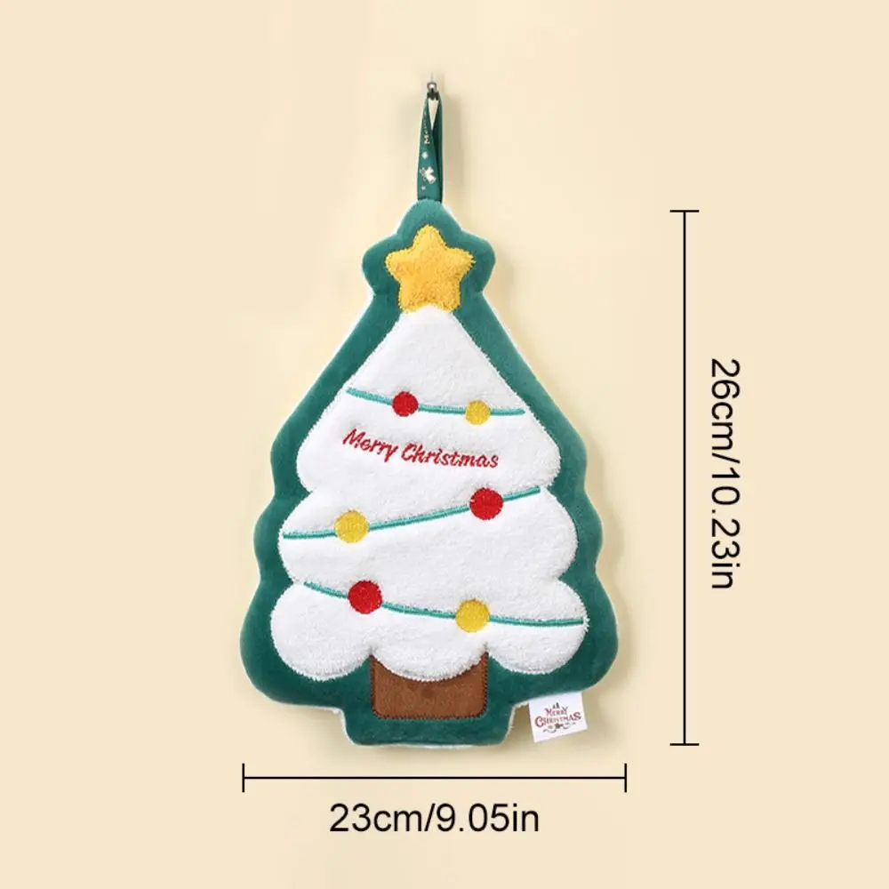 Super Absorberende Kerstboom Handdoekjes Koraalfluwelen Kerstman Microfiber Handdoeken Klassiek Borduurwerk Hand Reinigingsdoek