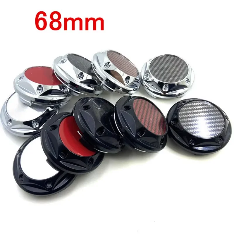 Carbon Fiber Non Patterned Car Wheel Hub Cover 68mm ABS Wheel Hub Modification Creative Decoration Wheel Hub Cover Accessories