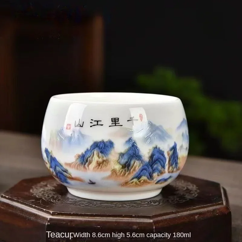 Exquisite Lamb Fat Jade White Porcelain Tea Cup Handmade Portable Ceramic Teacup Customized Tea Set Personal Master Cup