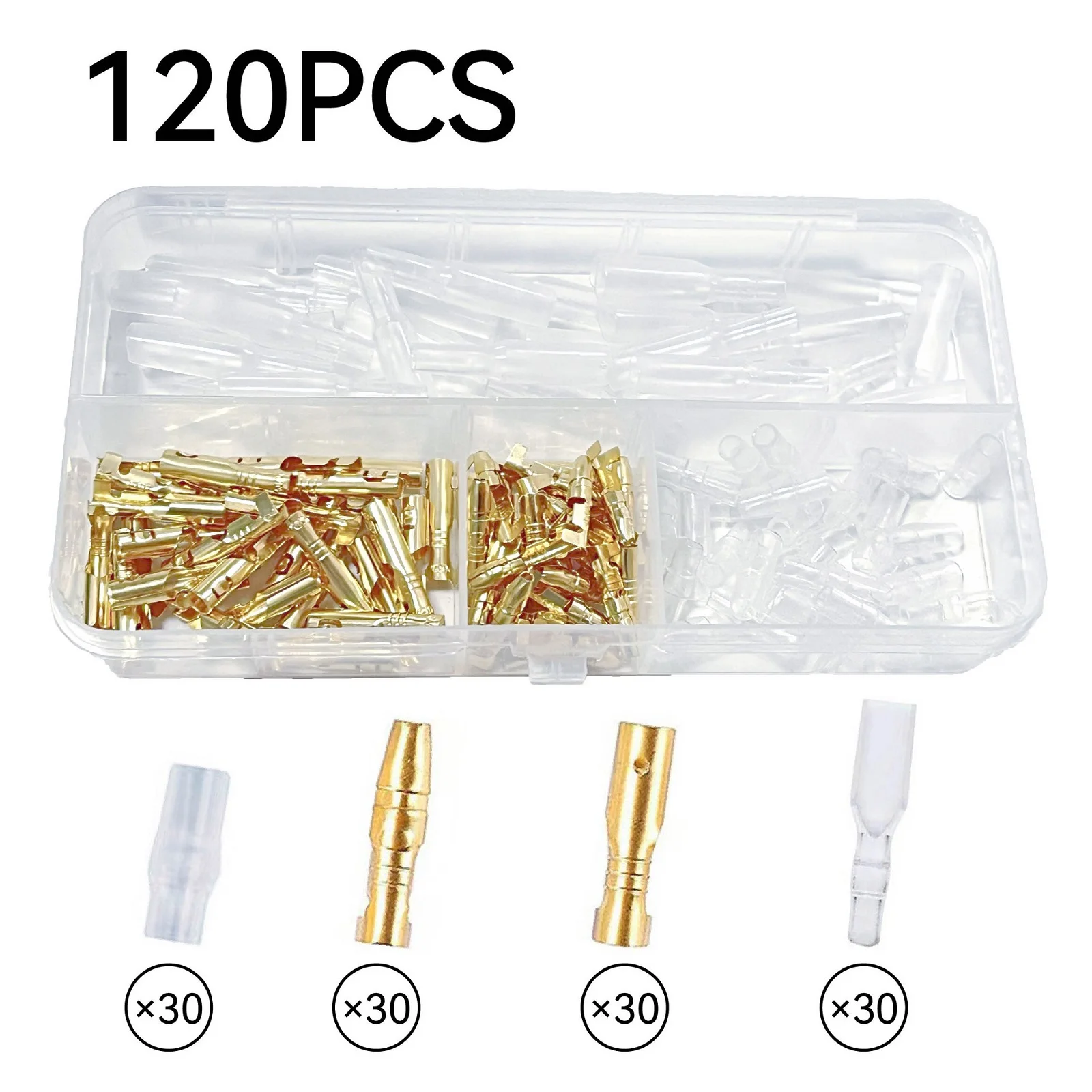 

120pcs 3.5mm Crimp Terminal Connectors Electrical Wire Connector For Car Electrical Wire Connector Cold Press Crimp Terminal