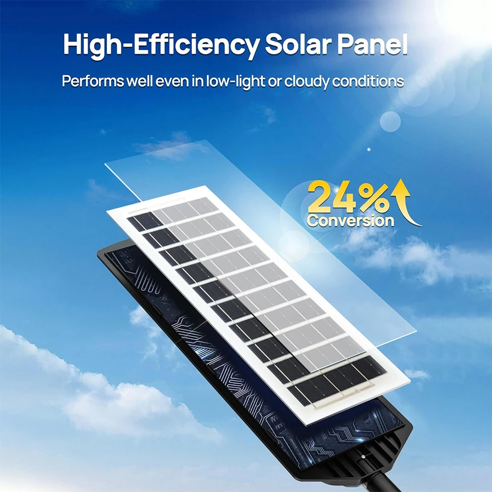 ضوء الشارع بالطاقة الشمسية من الغسق إلى الفجر بزاوية واسعة 6500K ضوء أمان مقاوم للماء مع جهاز تحكم عن بعد بمستشعر الحركة لشرفة الفناء