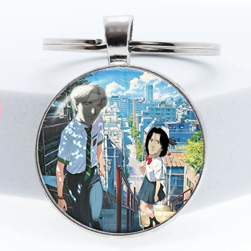 Monster Anime Schlüsselanhänger Johan Liebert Tenma Kenzo Manga Glas Cabochon Schlüsselring Taschen- und Autoschlüsselanhänger Schmuck Geschenke