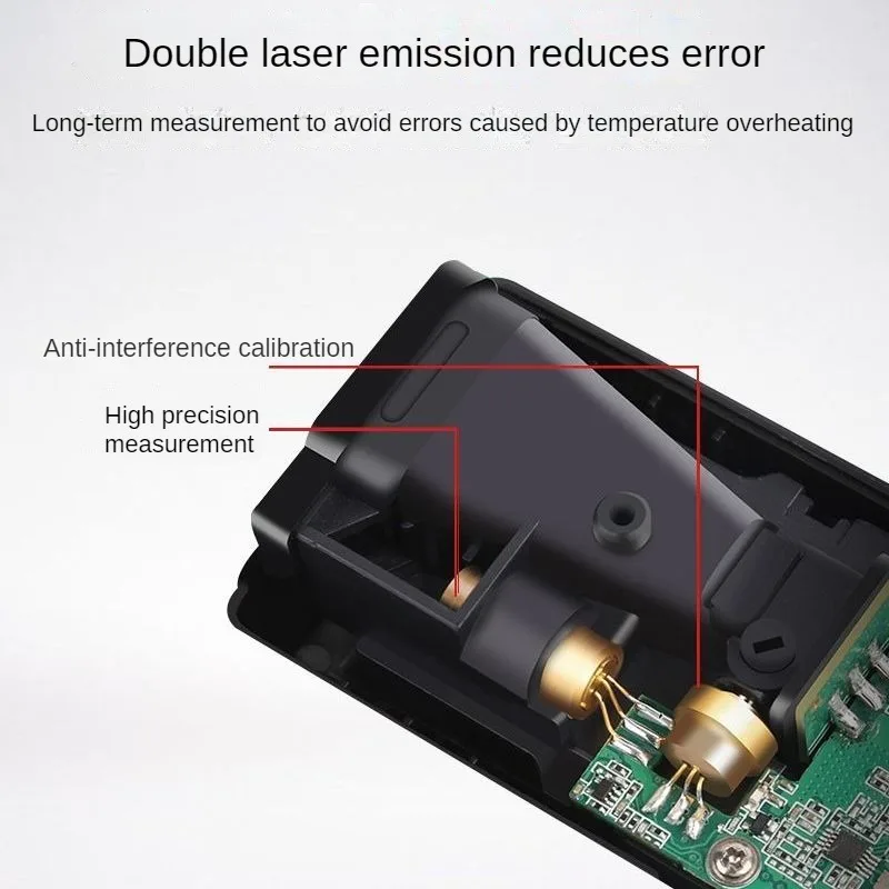 Telêmetro a laser de alta precisão, fita métrica digital, medição de construção sem bateria, 38m, 50m, 70m