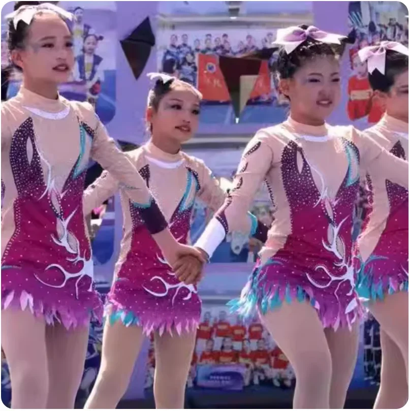 Children's performance clothing, cheerleading dance competition clothing, sports meeting aerobics performance clothing jazz danc