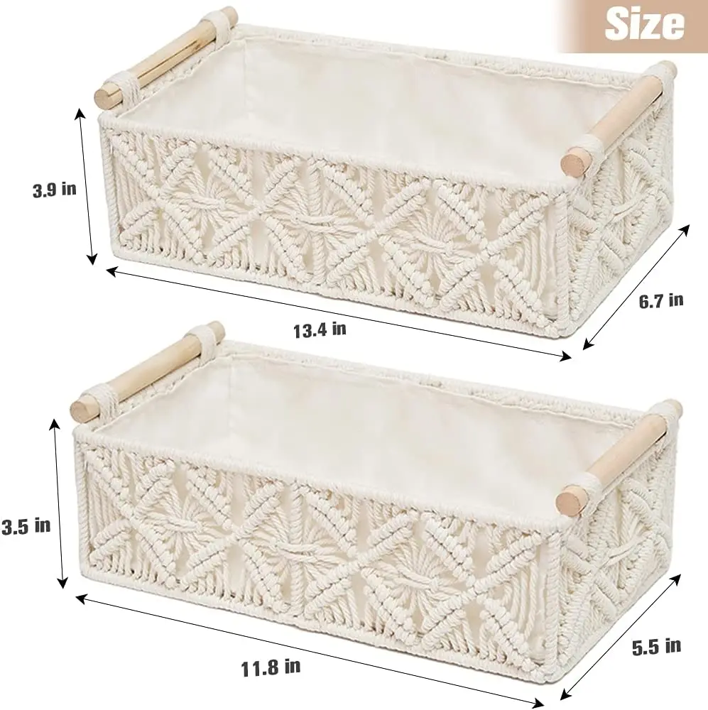 Storage Basket Cotton Rope Woven Basket Boho Decor Baskets for Organizing Countertop Toilet Paper Basket Sundries Storage Box