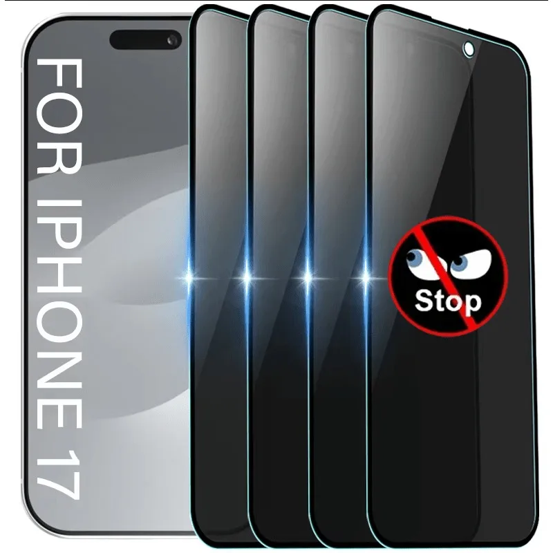 

4Pcs Privacy Tempered Glass for iPhone 17 16 15 14 Pro Max Screen Protectors for iPhone 13 12 11 Pro Mini 16e Air Glass Film