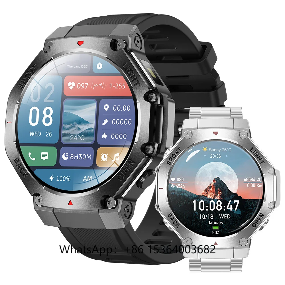 

TJXL-Tr3Max New Outdoor Smart Android Compatible Watch TFT Aluminum Case Silicone Body Temperature RDFit