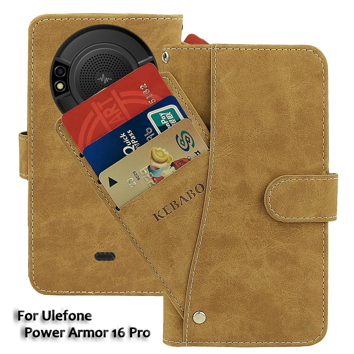 

Vintage Leather Wallet Ulefone Power Armor 16 Pro Case 5.93" Flip Luxury Card Slots Cover Magnet Phone Protective Cases Bags