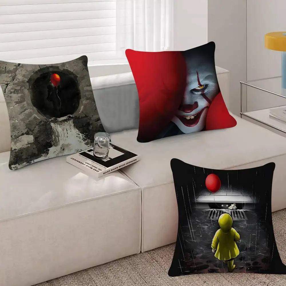 Horror Film It Pennywise Clown Personalized Picture Text Home Decorative Pillows Household Gifts 45x45cm