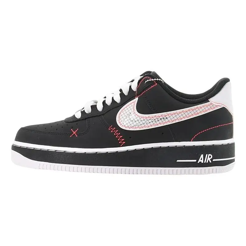 Nike Nike Air Force 1 Low Schematic Black White Bright Crimson Sneakers shoes CU6646-001