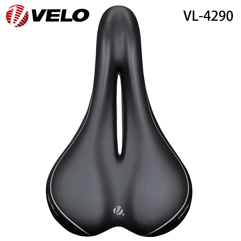 VELO VL-4290 Silica Gel PU Zone Cut Hollow Breathable Comfortable Road Bike City Bike MTB Bicycle Saddle Cushion Cycling Parts