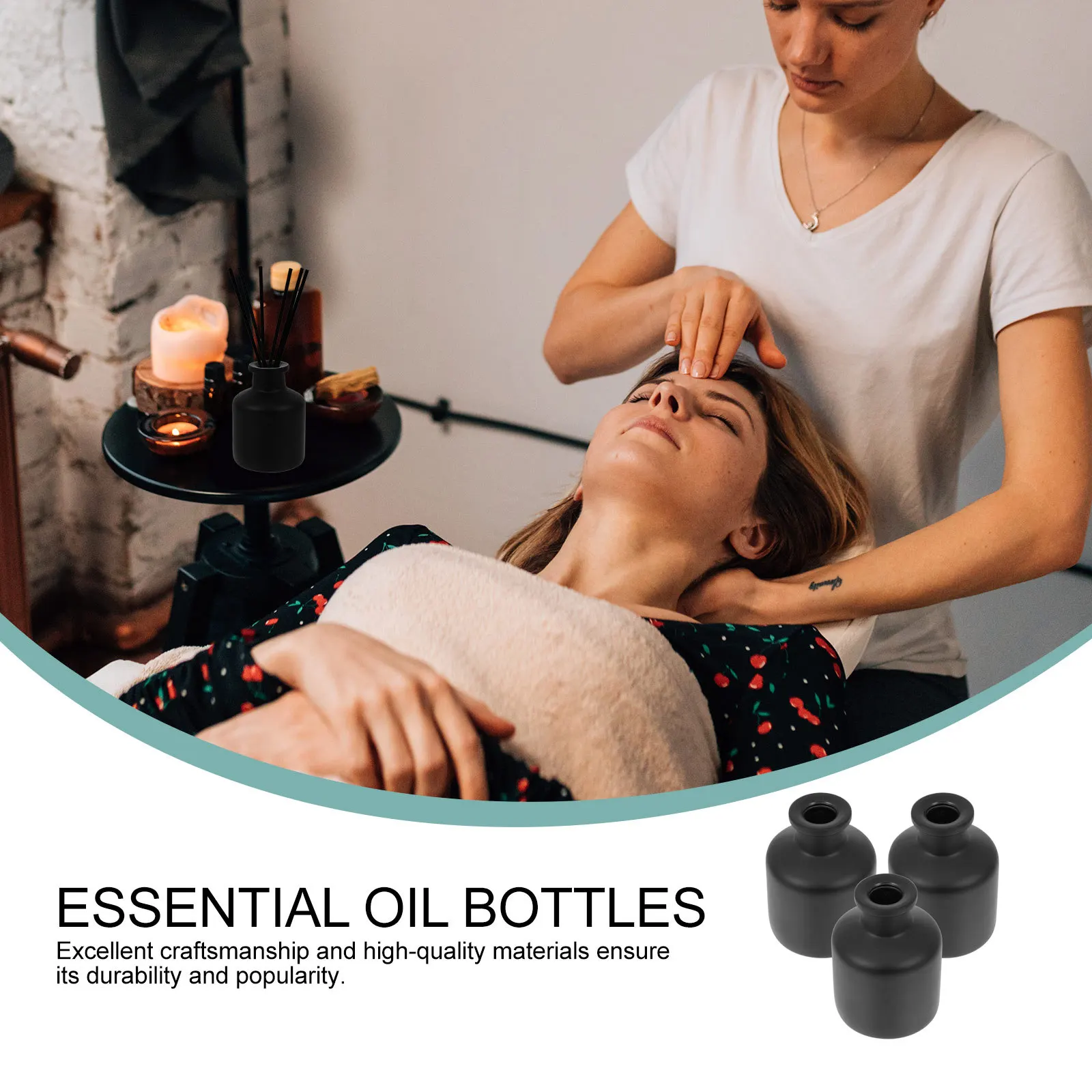 

2Pcs Aroma Bottles Glass Essential Oil Dispenser Frosted Light Repellent for Home Decor Spa Meditation Fragrance Container