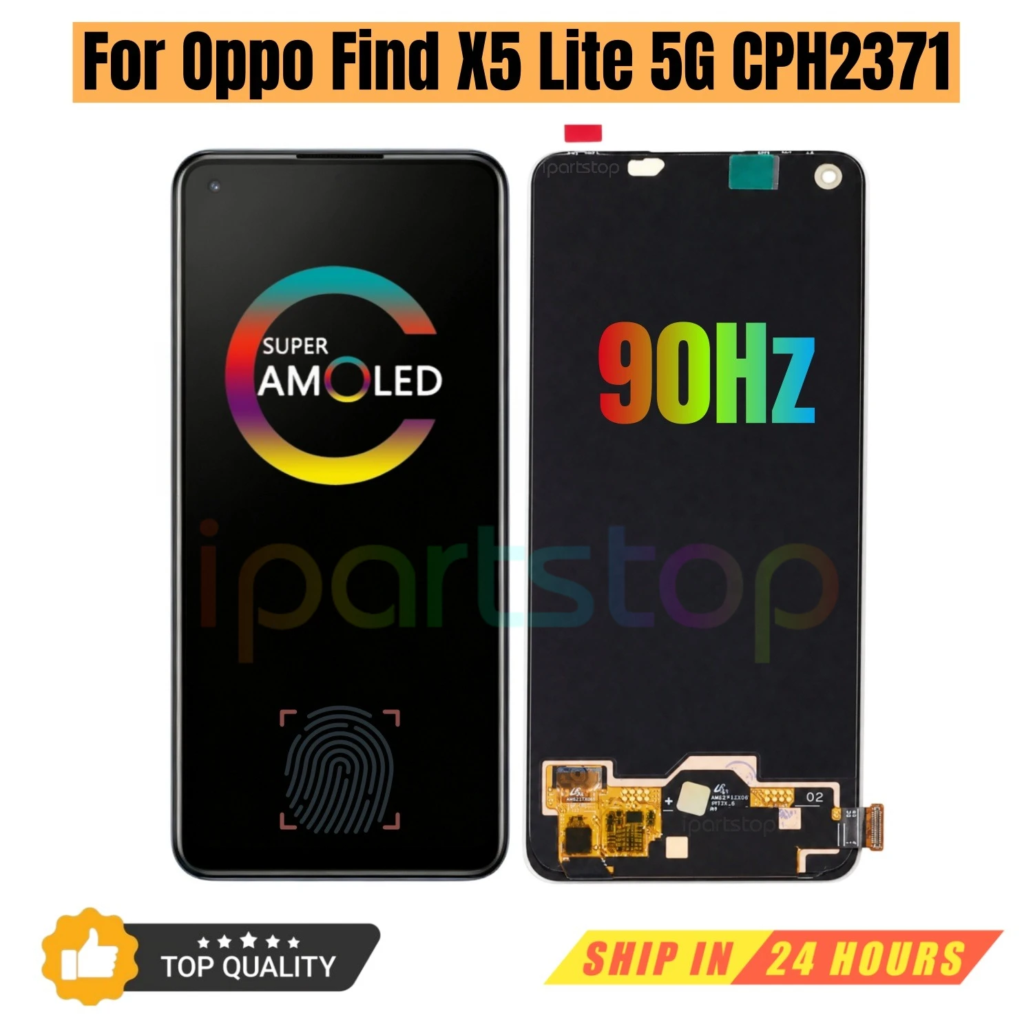 iparts-replacement-new-display-for-oppo-find-x5-lite-5g-cph2371-90hz-amoled-touch-screen-digitizer-with-frame-assembly-oem-ori