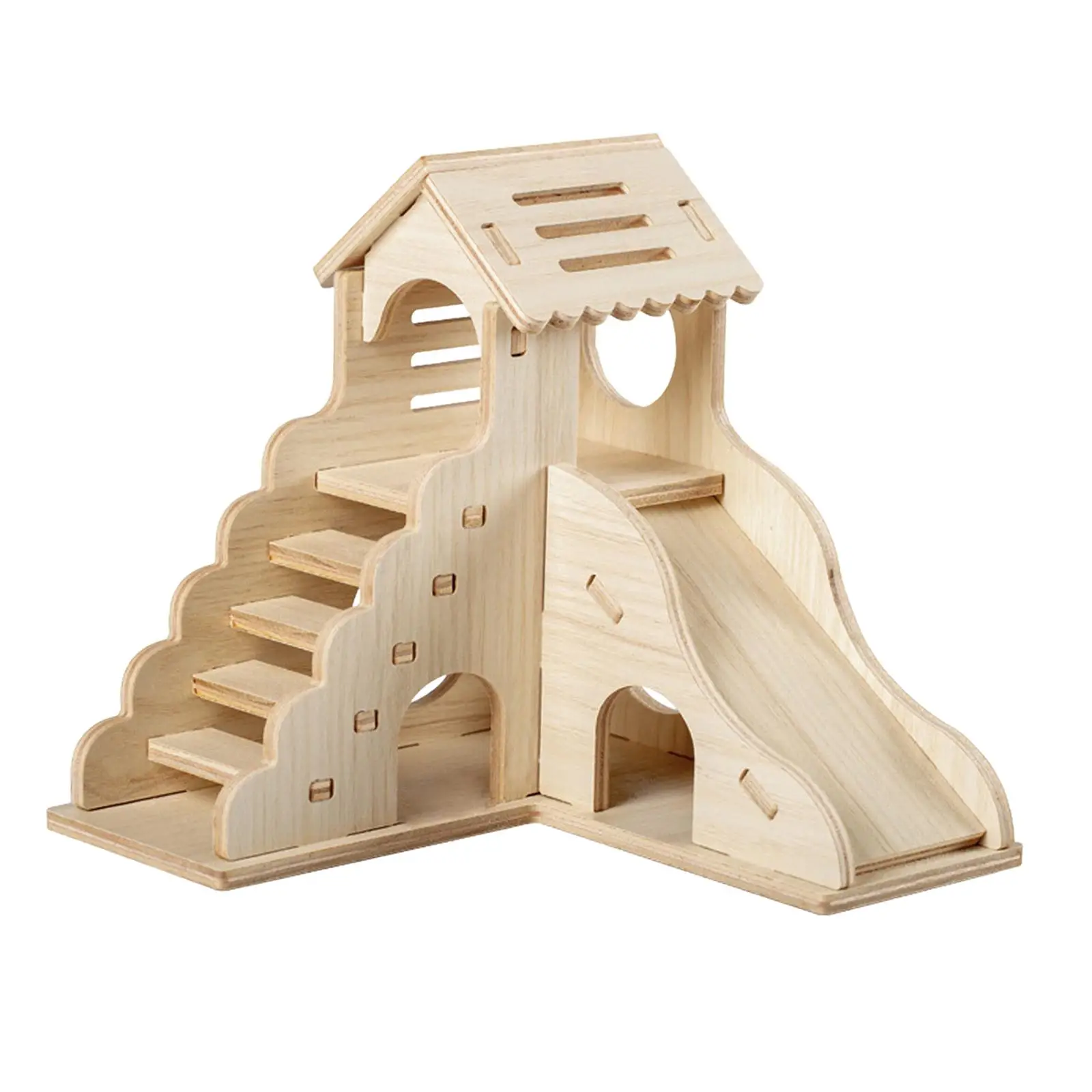 Hamster House Landscaping Supplies Cabin Multi Chamber Exploration Toy Hamster Hideout for Mouse Hamster Rat Lemmings Small Pet