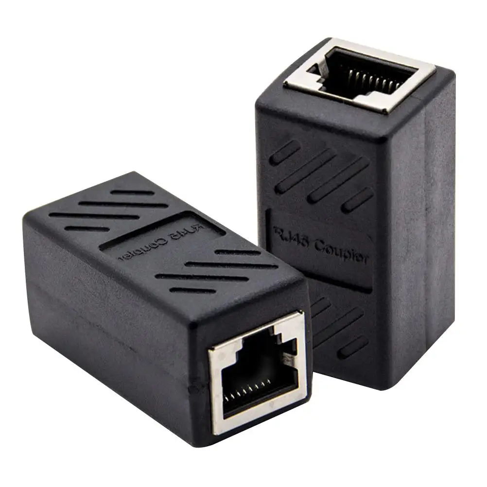 

2Pcs Coupler Inline Network Cable Connector Extension Female LAN Ethernet Adapter Cord Shielded Practical
