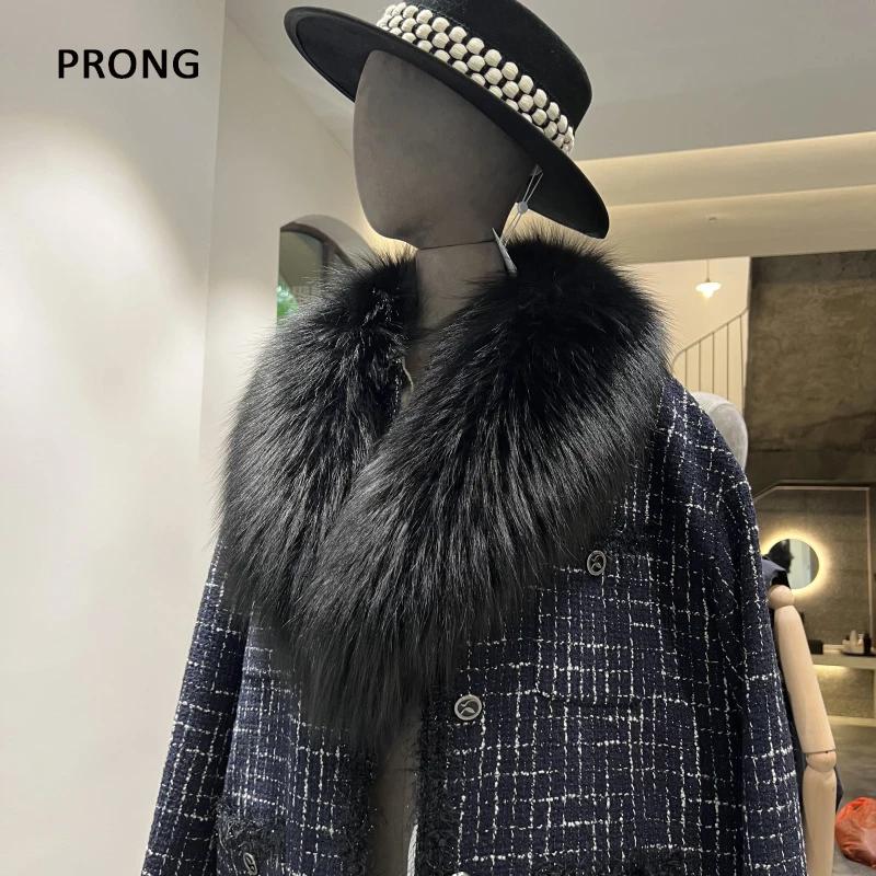 Natural Raccoon Fur Collar Real Fur Scarf Women Winter Luxury Neck Warmer Fur Shawl Wraps Scarves Men Coat Jacket Furry Collars