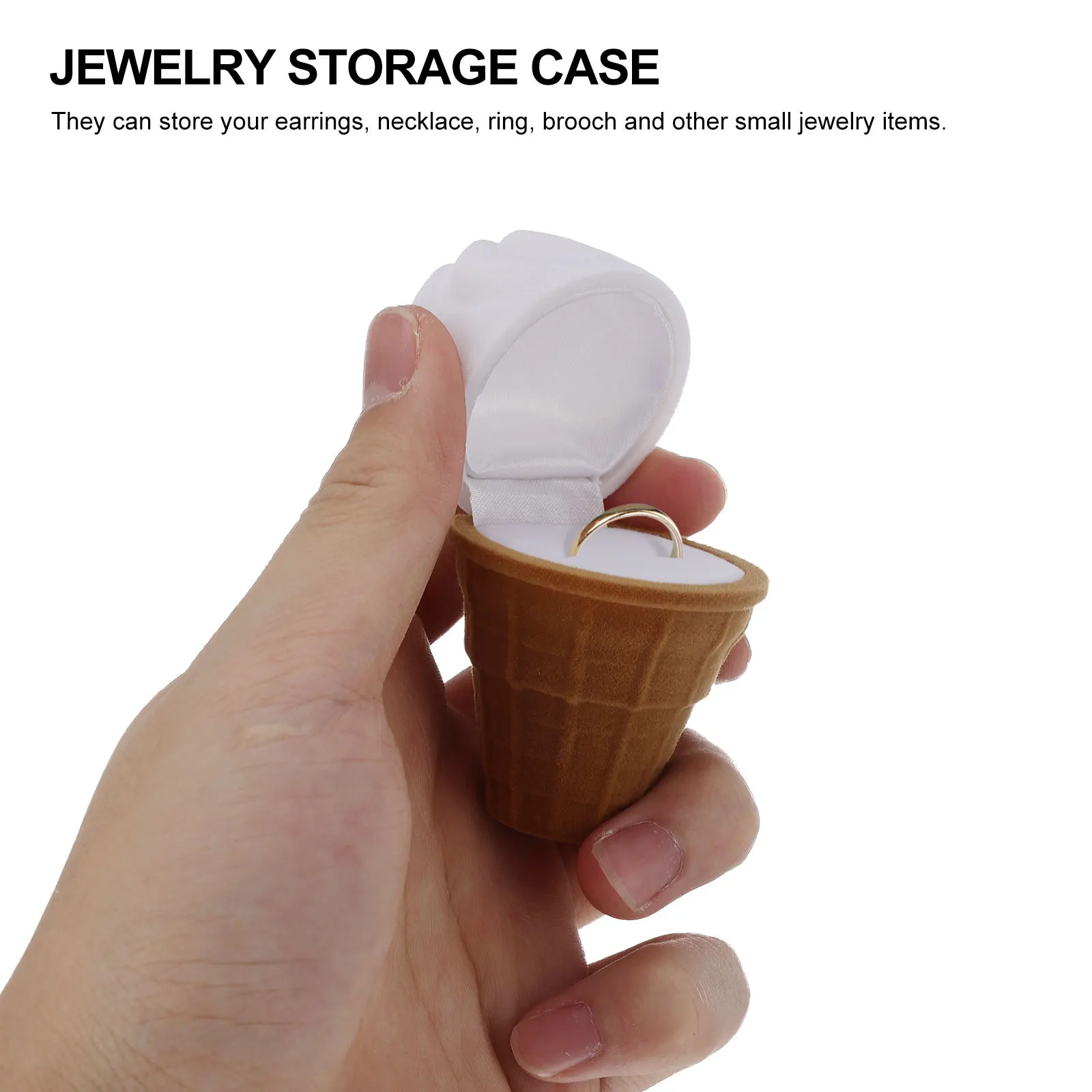 

1Pcs Lifelike Ice Cream Ring Box High Quality Jewelry Storage Case for Anniversary Valentine's Day Gift Idea Ice Cream Ring Box