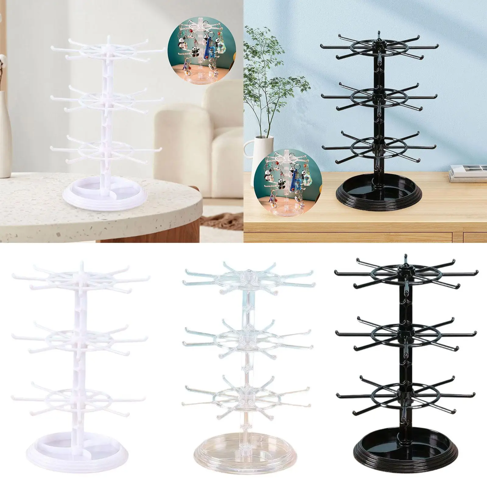 

Jewelry Tree Stand 3 Tier Necklace Holder for Bangle Necklaces Desktop