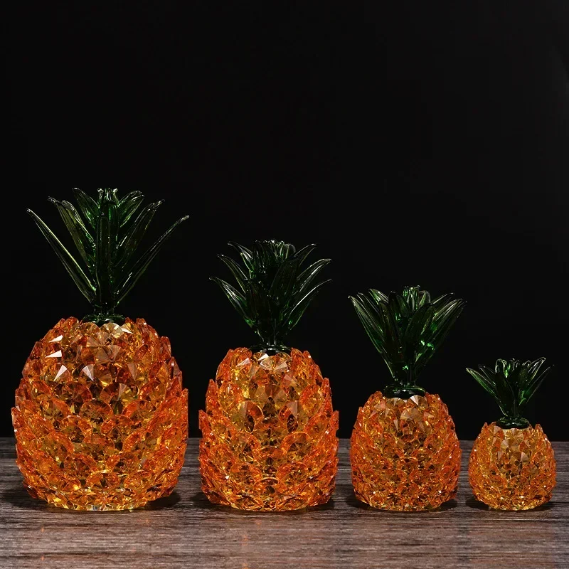 Crystal Ornaments Ruyi Pineapple Crystal Pineapple Porch Wine Cabinet Artificial Crystal Lucky Decoration Gift Home Decoration