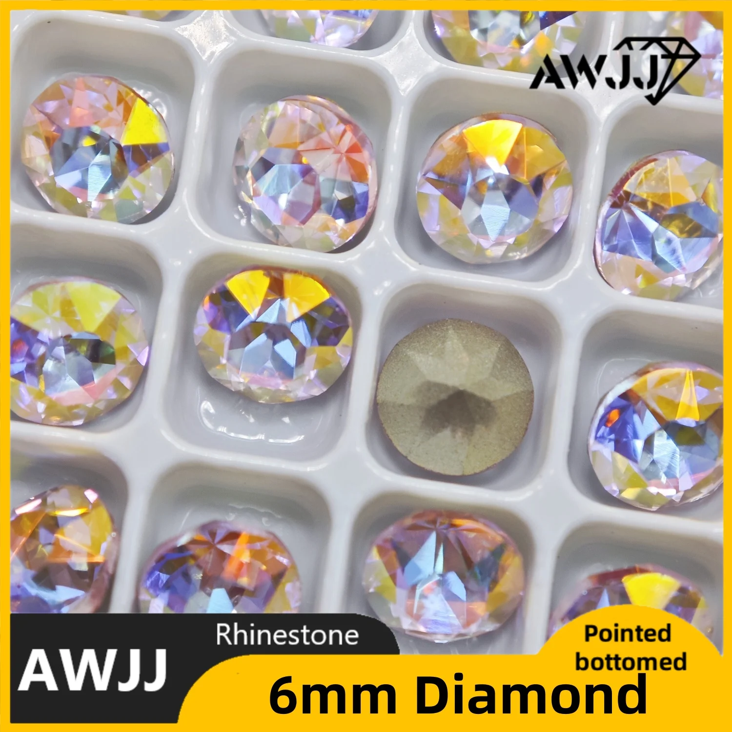 コニャックピンクドロップハート蝶形の尖った底の装飾宝石イヤリングネックレスネイルジュエリーアクセサリーに使用