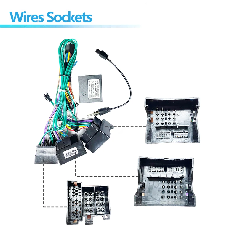 Car Radio Wire Harness Power Adapter Canbus Box For BENZ B200/ S CLASS/C CLASS/VITO/SLK 16pin Android Stereo Cable Connector