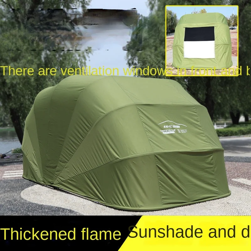 Semi-automatic mobile folding telescopic garage, flame-retardant car parking shed, thickened and cotton insulated car cover