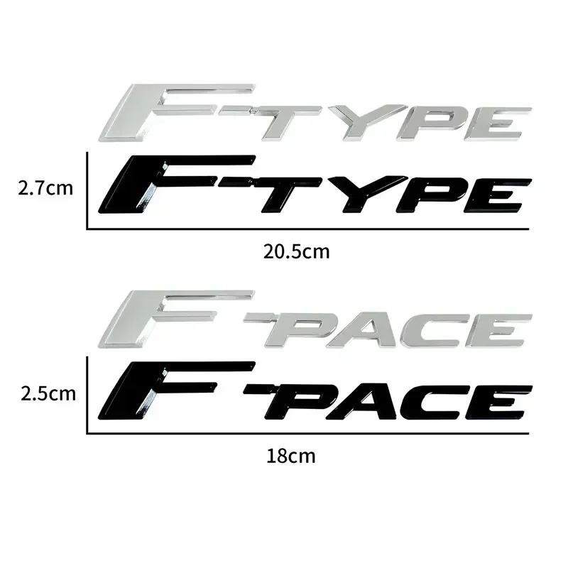 ثلاثية الأبعاد ABS لامعة أسود فضي F-TYPE F-PACE رسالة شعار سيارة الخلفي الجذع ملصق ل جاكوار 20T 25T 30T XE XF XEL XFL XJL X-TYPE XJS
