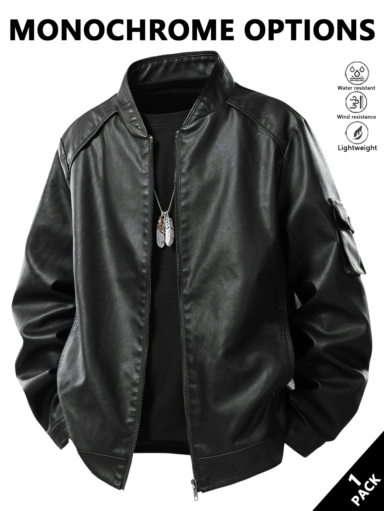 

Мужская кожаная куртка с воротником-стойкой, винтажный стиль, ветрозащитная и защитная шея, подходит для легких активного отдыха, многослойная осенью и зимой, повседневная прогулка, ношение дома, разминка для занятий спортом, короткие поездки