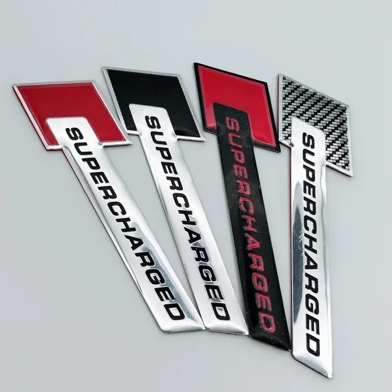 3D Aluminum Alloy Supercharged Logo Car Rear Trunk Fender Emblem Naklejki Naklejki do Audi A3 A4 A5 A6 A7 A8 Q3 Q5 Q7