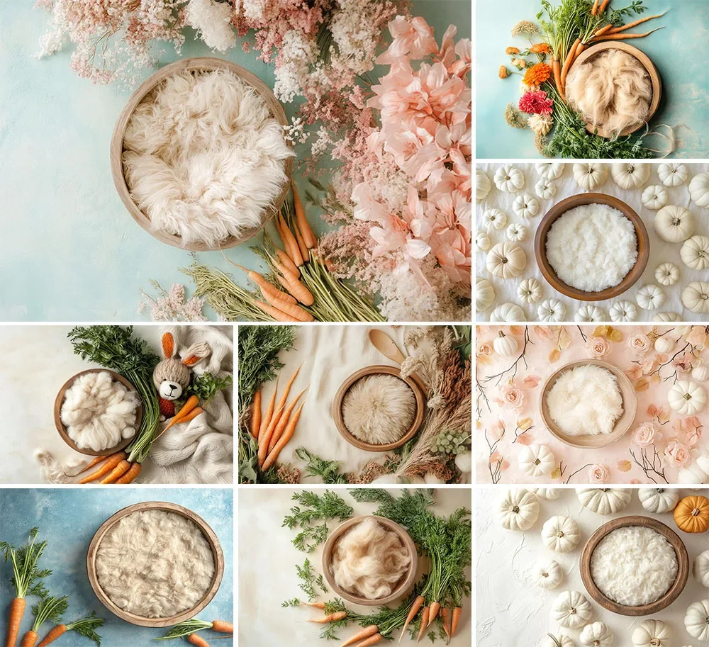 

Фон для фотосъемки Mehofond: морковь, тыква, цветы, для новорожденных, на день рождения, для вечеринки в честь рождения ребенка, художественный портретный декор, фон для фотостудии