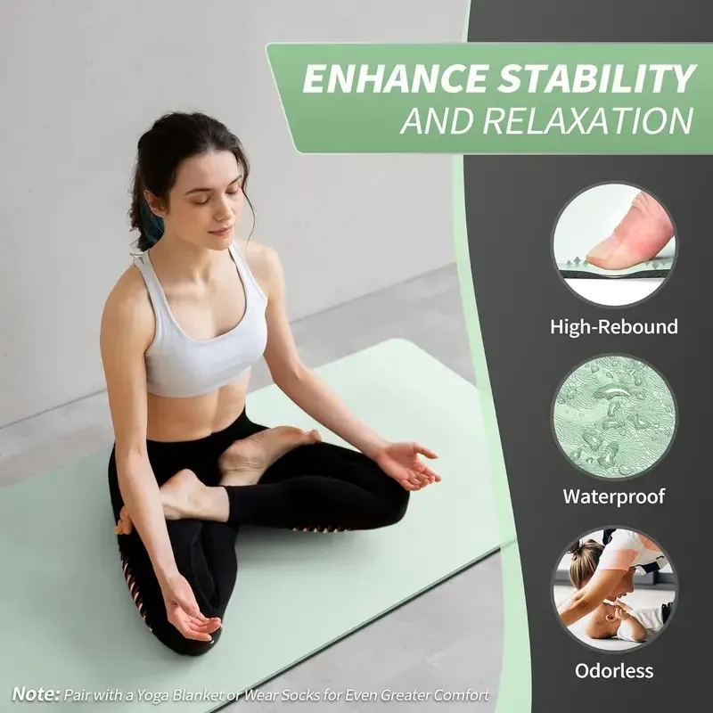 اليوغا حصيرة بيلاتيس Tpe اللياقة البدنية حصيرة 6 مللي متر سمك عدم الانزلاق اليوغا وسادة السفر اللياقة البدنية ممارسة الوسادة للنساء المنزل الصالة الرياضية الطابق تجريب #6