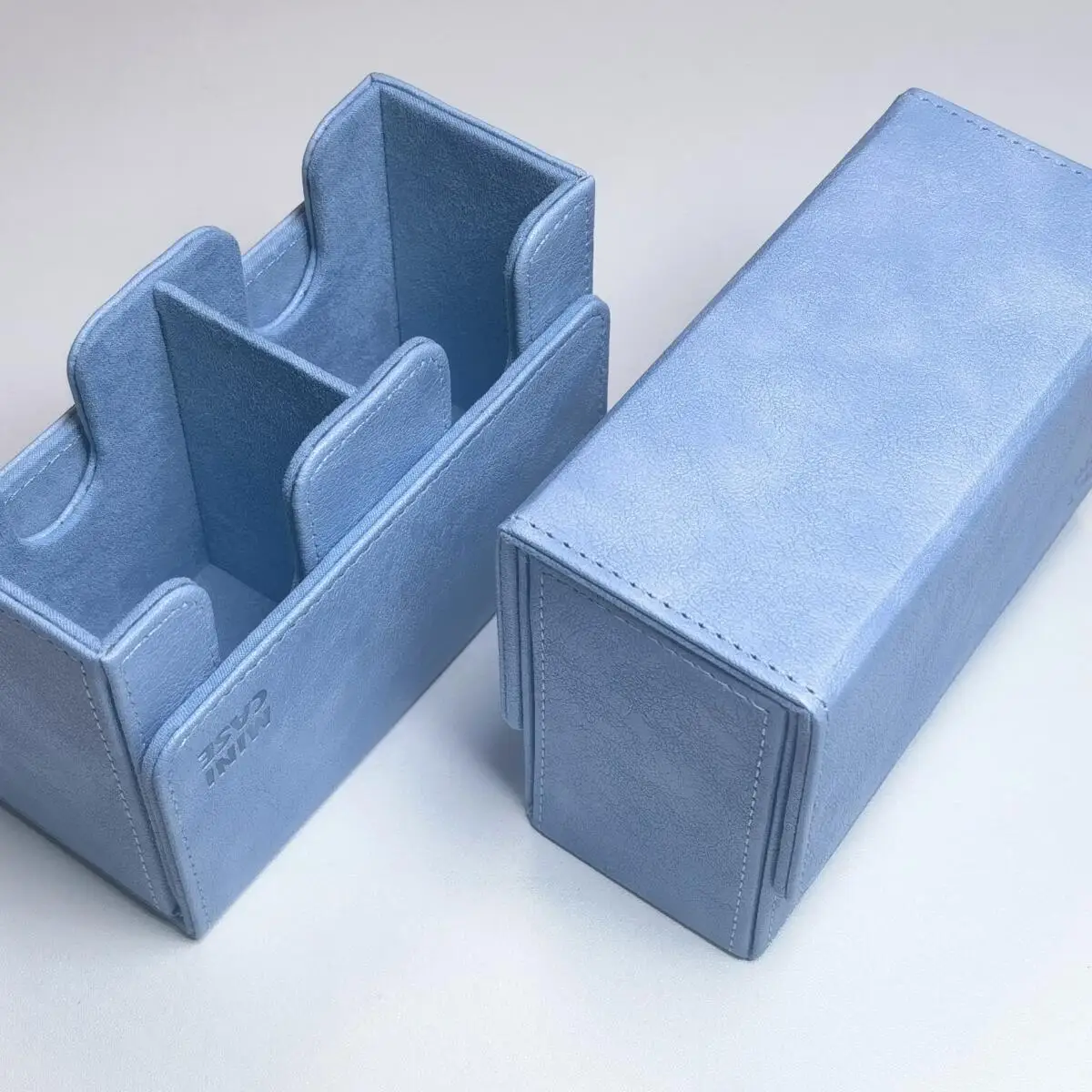 Diy Self Made Double Grid Magnetic Suction Card Storage Box Card Storage Box High-End Leather Card Storage Box Cards Gift Toys