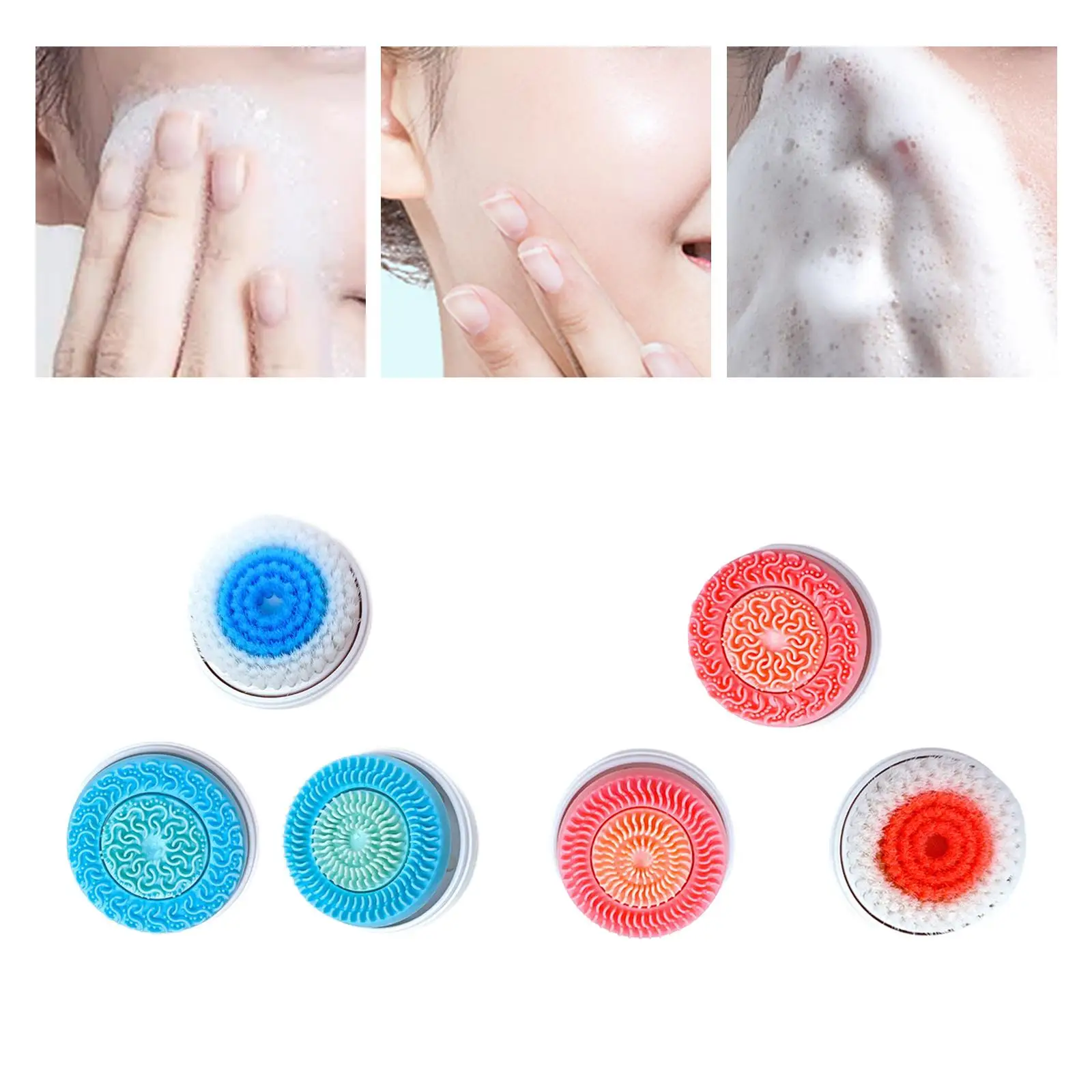 3 Pieces Facial Cleansing Brush Heads, Exfoliating Wash Face Facial Exfoliator Head for Powered  Devices Women Girl Oil