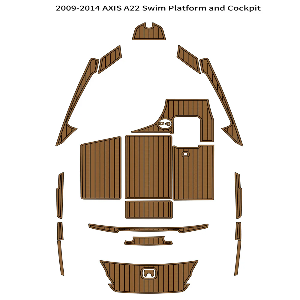 2009-2014 AXIS A22 Swim Platform Cockpit Pad Boat EVA Foam Teak Deck Floor Mat SeaDek MarineMat Gatorstep Style Self Adhesive ZS