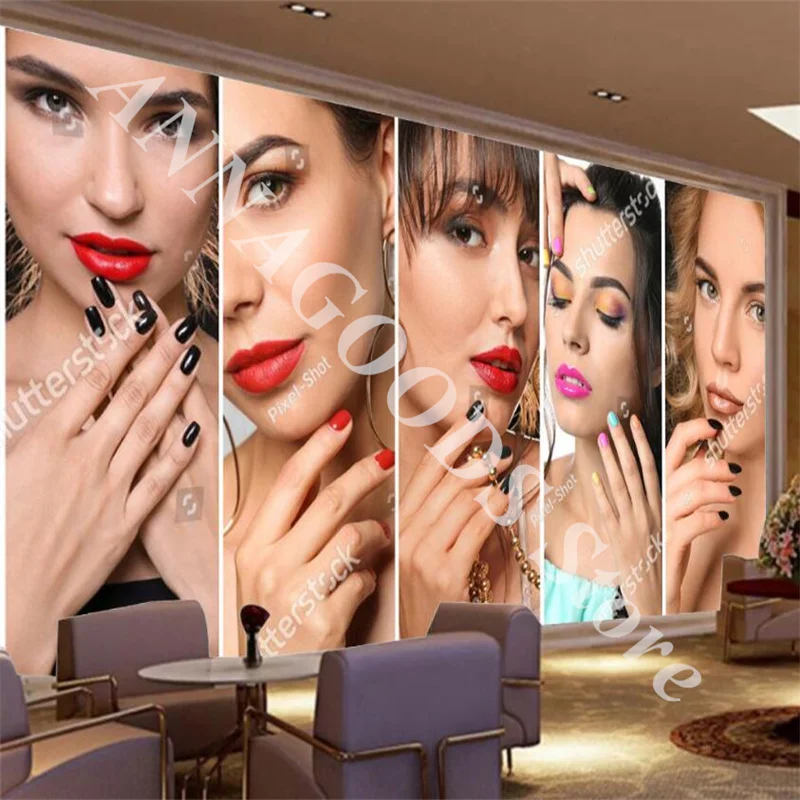 Custom Personalized Beauty Nail Tooling Wallpaper for Nail Shop Background Industrial Decor Self Adhesive Mural Wall Paper 3D